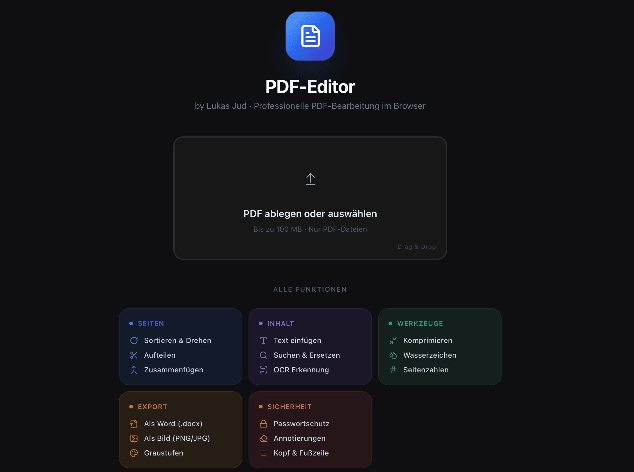 PDF-Bearbeitungsumgebung für SuS